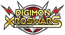 Rule 34 | digimon, digimon xros wars, emblem, english text, japanese text, lightning bolt symbol, logo, simple background, title screen, white background