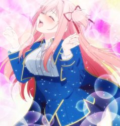 Rule 34 | 1girl, absurdres, anime screenshot, closed eyes, highres, kinsou no vermeil, lilia kudelfeyt, long hair, open mouth, pink hair, screencap, solo, stitched, third-party edit
