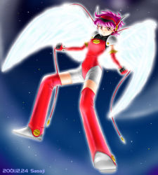 Rule 34 | angelic layer, hikaru (angelic layer), pink hair, red eyes, wings