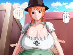 Rule 34 | breasts, highres, huge breasts, koktter, nami (one piece), one piece, paizuri, paizuri under clothes