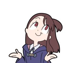 Rule 34 | 10s, 1girl, kagari atsuko, little witch academia, lowres, red eyes, simple background, solo, tagme
