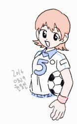 Rule 34 | 1girl, ball, digimon, female focus, highres, soccer ball, soccer uniform, solo, sportswear, takenouchi sora