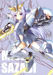 Rule 34 | 10s, 1girl, aila jyrkiainen, armor, armored boots, beam saber, blue eyes, blue hair, blush, boots, character name, clothing cutout, energy sword, fingerless gloves, full body, gem, gloves, gundam, gundam build fighters, highres, holding, holding sword, holding weapon, isa (ni-iro), leotard, looking at viewer, mecha musume, miss sazabi, navel cutout, shoulder pads, sketch, sword, thigh boots, thighhighs, tiara, weapon, white thighhighs, zettai ryouiki, zoom layer