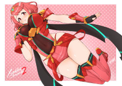 Rule 34 | 1girl, armor, blush, breasts, covered navel, crotchless, crotchless pants, earrings, fingerless gloves, gloves, hair ornament, jewelry, large breasts, looking at viewer, nintendo, pants, pyra (xenoblade), red eyes, red hair, red shorts, short hair, shorts, shoulder armor, sidelocks, simple background, solo, swept bangs, takuji yuusaku, tiara, xenoblade chronicles (series), xenoblade chronicles 2