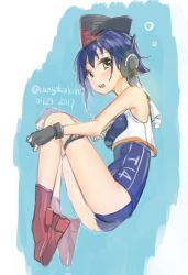 Rule 34 | 1girl, ass, boots, dated, high heel boots, high heels, i-14 (kancolle), kangoku kou, kantai collection, one-hour drawing challenge, one-piece swimsuit, solo, swimsuit, tagme