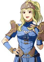 Rule 34 | 1girl, blonde hair, boo cipher, clair (fire emblem), curly hair, elbow gloves, fire emblem, fire emblem echoes: shadows of valentia, fire emblem gaiden, gloves, looking at viewer, nintendo, simple background, smile, white background