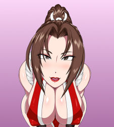Rule 34 | 1girl, breasts, brown hair, fatal fury, large breasts, ml, shiranui mai, snk, solo, the king of fighters