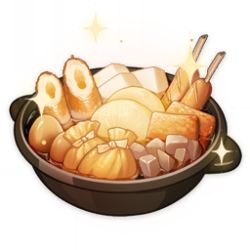Rule 34 | artist request, commentary, english commentary, fish (food), food, food focus, game cg, genshin impact, lowres, money bag (food), no humans, official art, pot, sausage, simple background, skewer, sparkle, still life, third-party source, tofu, transparent background