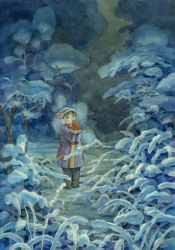 Rule 34 | beanie, breath, coat, cold, earmuffs, efira, forest, gloves, hat, nature, scenery, snow, solo