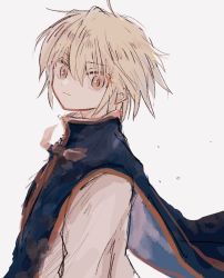 Rule 34 | 1boy, blonde hair, brown hair, highres, hunter x hunter, kurapika, multicolored clothes, nococy, short hair, simple background, solo