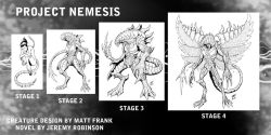 Rule 34 | 1girl, claws, completely nude, giant, giant monster, kaijuu, maigo tilly, matt frank, monster, monster girl, nemesis (project nemesis), nude, official art, project nemesis, project nemesis (series), scales, tail, text focus, transformation, wings