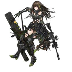 Rule 34 | 1girl, android, artist request, assault rifle, asymmetrical legwear, black hair, blush, brown eyes, expressionless, full body, girls&#039; frontline, gun, looking at viewer, m4 carbine, m4a1 (girls&#039; frontline), m4a1 (mod3) (girls&#039; frontline), magazine (weapon), mechanical arms, mod3 (girls&#039; frontline), multicolored hair, official art, rifle, scarf, single mechanical arm, single thighhigh, solo, streaked hair, suppressor, thighhighs, torn clothes, transparent background, uneven legwear, weapon, weapon case