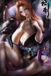 Rule 34 | 1girl, bleach, breasts, highres, huge breasts, matsumoto rangiku, orange hair, tagme