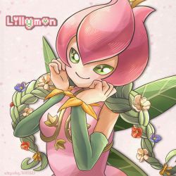 Rule 34 | digimon, fairy, flower, green eyes, highres, lilimon, plant, smile