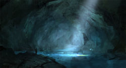 Rule 34 | bad id, bad pixiv id, cave, light, original, rock, seafh, solo, tagme, water