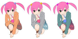 Rule 34 | necktie, pink hair, rakuraku, skirt, twintails