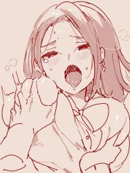Rule 34 | 1boy, 1girl, ahegao, blush, bow, bowtie, breasts, earrings, grabbing, grabbing another&#039;s breast, jewelry, large breasts, long hair, looking at viewer, magicami, open mouth, saidasai, saliva, school uniform, shirt, sidelocks, sketch, sodeshiro seira, sweat, tears, tongue, tongue out