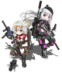 Rule 34 | 2girls, assault rifle, automatic rifle, backpack, bag, battle rifle, boots, bullpup, carbine, cellphone, desert tech mdr, drone, exoskeleton, fatkewell, flip phone, girls&#039; frontline, gloves, grin, gun, highres, kriss usa, kriss vector, magpul, mdr (girls&#039; frontline), multiple girls, phone, rifle, sentry gun, smile, submachine gun, suppressor, tactical clothes, tom clancy&#039;s the division 2, transformational defense industries, unmanned ground vehicle, vector (girls&#039; frontline), weapon
