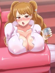 Rule 34 | 1girl, breasts, charlotte pudding, cleavage, dress, highres, huge breasts, large breasts, long hair, mikanberry, one piece, smile