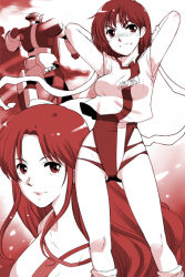 Rule 34 | 2girls, amano kazumi, arms up, mecha, monochrome, multiple girls, red theme, robot, takaya noriko, top wo nerae!, touge hiro