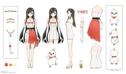 Rule 34 | 1girl, absurdres, arm tattoo, bad id, bad twitter id, bare shoulders, bird, black hair, black hairband, blush, breasts, brown eyes, character name, character sheet, dress, hairband, highres, long hair, medium breasts, mery (yangmalgage), multicolored hair, multiple views, official art, orange hair, palette (object), ruvixia, second-party source, smile, strapless, strapless dress, streaked hair, tattoo, very long hair, vinee (ruvixia), virtual youtuber, white dress