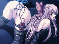 Rule 34 | 00s, 1girl, all fours, anal, anal object insertion, bdsm, bitch taken for walk, bondage, boots, bound, bow, breasts, breasts squeezed together, collar, double anal, dutch angle, elbow gloves, game cg, gloves, hair bow, kakenashi, long hair, looking back, multiple anal, multiple insertions, nanahara yukina, night, nude, object insertion, outdoors, pet play, petgirl, pink hair, public indecency, pussy, pussy juice, pussy juice trail, remote control vibrator, requiem (clockup), sex toy, skindentation, slave, slave, solo, sweat, thigh boots, thigh strap, thighhighs, tongue, tongue out, uncensored, vibrator, vibrator in thighhighs