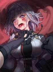 Rule 34 | 2girls, ak-15 (girls&#039; frontline), bad id, bad pixiv id, blood, braid, breasts, bruise, bruise on face, collar grab, dano, face punch, female pov, girls&#039; frontline, gloves, in the face, injury, large breasts, multiple girls, pov, punching, purple eyes, rpk-16 (girls&#039; frontline), short hair, silver hair, spoilers