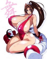 Rule 34 | 1girl, breasts, brown hair, fatal fury, gigantic breasts, highres, raisuta, shiranui mai, snk, the king of fighters