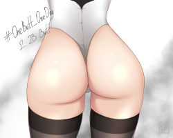 Rule 34 | 1girl, android, ass, ass focus, between thighs, close-up, from behind, head out of frame, legs, leotard, lower body, nier (series), nier:automata, rinko riban, shiny clothes, shiny skin, solo, square enix, thigh gap, thighhighs, thong, thong leotard, 2b (nier:automata)