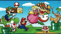 Rule 34 | 1girl, 5boys, ? block, blonde hair, blue sky, bowser, brick, brick block, brown hair, claws, crown, dinosaur, earrings, evil grin, evil smile, facial hair, gloves, green hair, grin, hat, holding, horns, iggy koopa, jewelry, kidnapped, koopa clown car, laughing, long hair, luigi, mario, mario (series), md5 mismatch, multiple boys, mustache, nintendo, official art, open mouth, pink hair, smoking pipe, pointing, princess peach, red hair, running, sky, smile, spiny, super mario world, super mushroom, sweat, tail, third-party edit, toad (mario), wand, yoshi