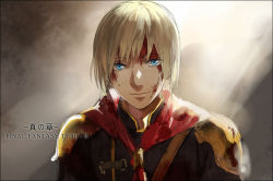 Rule 34 | 1boy, ace (fft-0), bad id, bad pixiv id, blonde hair, blood, blood on face, blue eyes, copyright name, final fantasy, final fantasy type-0, male focus, short hair, smile, solo, tekla