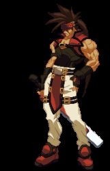 Rule 34 | animated, animated gif, arc system works, guilty gear, guilty gear x, guilty gear xx, lowres, male focus, middle finger, pixel art, sol badguy, solo, taunting, transparent background