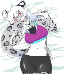 Rule 34 | artist request, furry, long hair, open mouth, red eyes, snow leopard, white hair