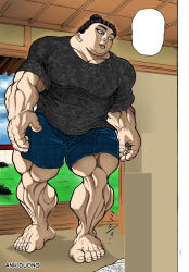 Rule 34 | 1boy, absurdres, black hair, grappler baki, highres, male focus, muscular, muscular arms, muscular legs, muscular male, nomi no sukune ii, old, old man, solo, third-party edit