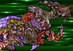 Rule 34 | 1990s (style), exdeath, final fantasy, final fantasy v, game sprite, green background, horns, lowres, monster, neo exdeath, no humans, pixel art, solo
