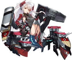 Rule 34 | 1girl, armpit cutout, azur lane, black gloves, black panties, black thighhighs, boots, breasts, buttons, cannon, clothing cutout, cross, double-breasted, finger sucking, finger to mouth, floating, full body, game cg, garter straps, gloves, headgear, high heel boots, high heels, highres, iron cross, knees up, long hair, long sleeves, looking at viewer, looking to the side, machinery, medium breasts, mole, mole on breast, multicolored clothes, multicolored gloves, official art, orange eyes, panties, pantyshot, prinz eugen (azur lane), realmbw, red gloves, rudder footwear, side cutout, sideboob, silver hair, simple background, solo, thighhighs, transparent background, two side up, underwear