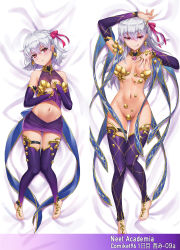 Rule 34 | 2girls, :t, areola slip, armor, arms up, bare shoulders, barefoot, bikini armor, blush, breasts, closed mouth, collarbone, commentary request, dakimakura (medium), detached sleeves, dress, dual persona, earrings, fate/grand order, fate (series), feet, flower, full body, hair between eyes, hair ribbon, highres, jewelry, kama (fate), kama (first ascension) (fate), kama (second ascension) (fate), large breasts, licking lips, long hair, looking at viewer, lotus, multiple girls, multiple views, navel, pink ribbon, pout, puffy cheeks, purple dress, purple legwear, purple sleeves, red eyes, revealing clothes, ribbon, ring, short hair, silver hair, sleeveless, sleeveless dress, small breasts, smile, thigh strap, thighhighs, thighlet, thighs, tonee, tongue, tongue out
