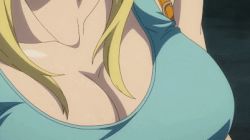 Rule 34 | 1girl, animated, animated gif, blonde hair, bouncing breasts, breasts, cleavage, fairy tail, large breasts, leech, lowres, lucy heartfilia