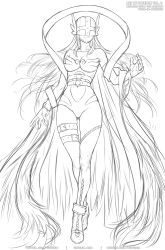 Rule 34 | angewomon, covered eyes, digimon, digimon (creature), digimon world re:digitize, english text, gofelem, greyscale, monochrome, simple background, sketch, solo, tagme, thigh strap, white background
