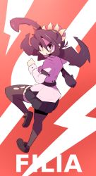 Rule 34 | 1girl, angry, battle damage, battle stance, bruise, bruised eye, clenched hand, fighting stance, filia (skullgirls), injury, shirt, skirt, skullgirls, tagme, thighhighs, torn clothes, torn shirt