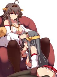 Rule 34 | 10s, 1futa, 1girl, ahoge, areola slip, bar censor, black hair, blue eyes, boots, breasts, brown hair, censored, detached sleeves, fellatio, futa with female, futanari, hair ornament, hand on another&#039;s head, hands on another&#039;s head, haruna (kancolle), heart, heart-shaped pupils, highres, hu sea, incest, kantai collection, kongou (kancolle), large breasts, long hair, miniskirt, multiple girls, nipples, no testicles, nontraditional miko, oral, penis, pointless censoring, simple background, sitting, skirt, symbol-shaped pupils, thigh boots, thighhighs, transparent background, veins, veiny penis, white background