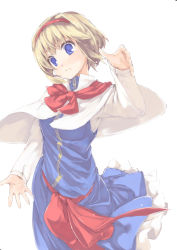 Rule 34 | 1girl, alice margatroid, blonde hair, blue eyes, capelet, female focus, hairband, highres, pino (birthdayparty), short hair, solo, touhou