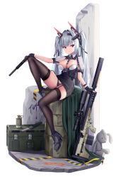 Rule 34 | 1girl, absurdres, barrel, black dress, black footwear, black panties, boots, breasts, brown thighhighs, bullpup, cameltoe, cleavage, closed mouth, commentary request, desert tech srs, dress, explosive, full body, garter straps, graffiti, grenade, grey hair, gun, hair intakes, hand grenade, handgun, headgear, high heel boots, high heels, highres, holding, holding gun, holding weapon, huge filesize, knife, large breasts, less-than-lethal weapon, long hair, m18 smoke grenade, military program, original, panties, pistol, precision sniper rifle (military program), prototype design, puffy short sleeves, puffy sleeves, red eyes, rifle, scope, scout rifle, short sleeves, simple background, skindentation, smoke grenade, sniper rifle, solo, srs-a1, stuffed animal, stuffed rabbit, stuffed toy, suppressor, taitai, thighhighs, thighhighs under boots, transparent background, twintails, underwear, very long hair, weapon, weapon request, white background