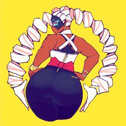 Rule 34 | 1girl, absurdres, arms (game), ass, cdlum, dark-skinned female, dark skin, highres, huge ass, solo, twintelle (arms)
