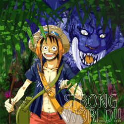 Rule 34 | 1boy, hat, male focus, monkey d. luffy, one piece, one piece: strong world, solo, straw hat, tiger