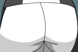 Rule 34 | 1girl, ass, from behind, from below, gundam, gundam suisei no majo, head out of frame, lower body, shorts, solo, suletta mercury, zooming in