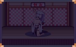 Rule 34 | 1girl, animated, animated gif, annoyed, artist request, azur lane, breasts, cleavage, clothes pull, cum, cum on body, cum on breasts, cum on upper body, exhibitionism, female focus, huge breasts, kneeling, nipples, one eye closed, pixel art, ponytail, pout, prinz heinrich (azur lane), public indecency, raccoon (potesara), shirt pull, silver hair, tagme, wink