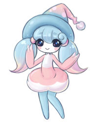 Rule 34 | 1girl, :&gt;, berry (berrycreme), black eyes, blue hair, blue skin, blush, blush stickers, child, closed mouth, colored skin, creatures (company), double v, dress, female focus, flat chest, full body, fusion, game freak, gen 3 pokemon, gen 8 pokemon, gradient hair, hair tie, hands up, happy, hat, hattrem, kirlia, long hair, looking at viewer, multicolored clothes, multicolored hair, multicolored hat, nintendo, pink dress, pink hair, pokemon, pokemon (creature), pom pom (clothes), short dress, smile, solo, standing, twintails, two-tone hair, v, white skin, wizard hat