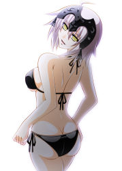 Rule 34 | 1girl, ass, bikini, breasts, butt crack, engo (aquawatery), fate/grand order, fate (series), from behind, highres, jeanne d&#039;arc (fate), jeanne d&#039;arc alter (avenger) (fate), jeanne d&#039;arc alter (fate), looking back, mask, ruler (fate/grand order), short hair, swimsuit, white hair, yellow eyes