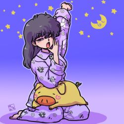 Rule 34 | 1girl, kunou kodachi, pajamas, ranma 1/2, sleepy, solo, wanta (futoshi)